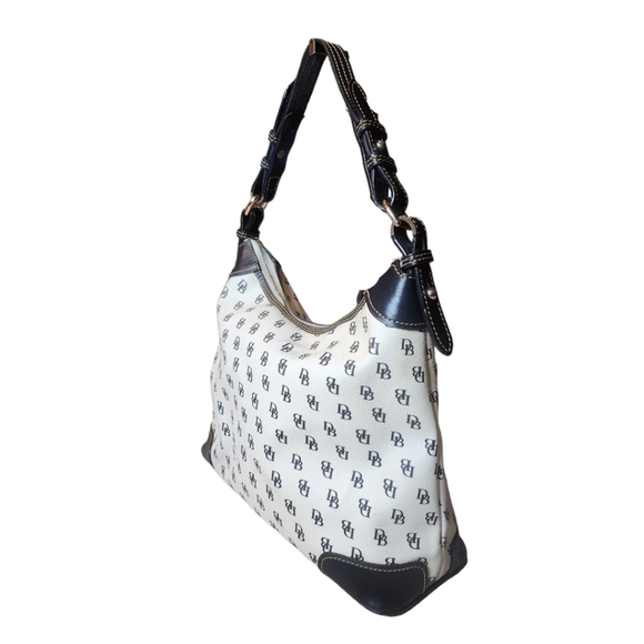 Dooney & Bourke Signature Monogram Erica Shoulder Hobo Bag Black & White - Picture 6 of 16